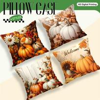 Rudens Moliūgų Pagalvės Užvalkalas Spausdintas Poliesteris 45X45Cm Dekoratyvinis Sofos Pagalvės Užvalkalas Namų Dekoras Peach skin 35*35(CM)-1Pcs