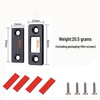 Itin plonas magnetinis spintelės ir spintos durų fiksatorius be gręžimo Black Magnet Latch