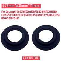 2pcs Silicone Seal Ring For DeLonghi ECO310/310R/310W/310BK,EC155/220CD/270/330/460/260BK/750,BCO430/BCO432 Coffee Machine 73mm x 35mm x T11mm black