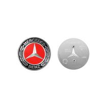 1pcs 57mm Aluminum Car Bonnet  Hood Sticker Auto Accessories For Mercedes Benz AMG W124 W140 W163 W202 W203 W204 W210 W211 W205 BB1 gray