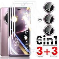 6In1 Soft Hydrogel Film For Honor X9c Magic7 Lite Light 5G Screen Protector Case HonorX9c Honer X 9 c 9c Camera Glass Magic7Lite Transparent&HONOR X9C