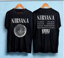 Nirvana Bleach Fudge Packin 1989 2Sided Tour Shirt Nirvana Unisex TShirt S5XL XXXL gray