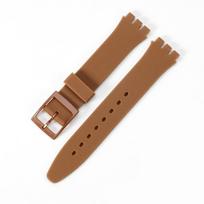 Madingas silikoninis laikrodžio dirželis Swatch laikrodžiams, tinkantis 16mm 17mm 19mm 20mm auselių pločiui StyleJ,17mm brown