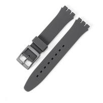 Madingas silikoninis laikrodžio dirželis Swatch laikrodžiams, tinkantis 16mm 17mm 19mm 20mm auselių pločiui StyleN,19mm gray