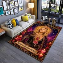 Saint Madonna Art Style Carpet suitable as a non-slip mat for the living room or bedroom sofa 40x60cm( 15x23in ) brown