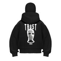Masked Hooded Sweatshirt for Men and Women with Double Hood and Zipper Closure for Street Wear XXXL gray