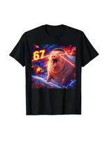John Pig Faded Pig Hairstyle 67 Brain Rot T shirt, Unisex, 100% Cotton Short-Sleeve Top oversized T shirt 150 blue