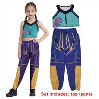 Anime K-Pop Rumi Zoey Demonų Medžiotoja Cosplay Kpop Rumi Zoey Mira Cosplay Pilnas Kostiumas Vaikams Mergaitėms Stiliaus Vaikų Scenos Pasirodymo Drabužiai 120cm blue