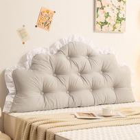 French Bedside Anti-Collision Soft Backrest Cushion for Bed, Window, or Sofa 100cm x 55cm x 10cm sidabro pilka spalva
