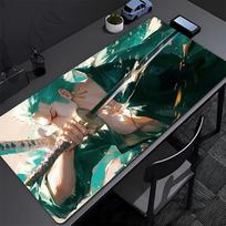 ONE PIECE luffy and Zoro Gaming Mouse Pad Office Carpet Mouse Mats Gamer Desk Accessories Computer Table Pads PC Large Mousepad 40x80x0.2cm gray