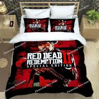 Red Dead Redemption 2 Print Bedding Sets Exquisite Supplies Set Duvet Cover Bed Comforter Set Bedding Set Luxury Birthday Gift EU Single 135*200cm/53x79in 3pcs white