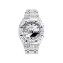 CASIO Unisex Liquid Crystal,Analog Dual Display Series 48.5mm Silver Watch GA-2100FF-8A(Watch8--) white
