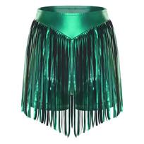 Moterims vaivorykštiniai metaliniai karštukai Aukštas juosmuo Kutai Fringed Butt Shorts Cheeky Shorts XXL black