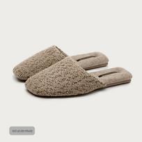 Minkštos veliūrinės neslystančios šlepetės vyrams ir moterims - Šiltos, odai draugiškos medvilnės, skirtos rudeniui ir žiemai 44/45 (Fits size 43-44)