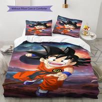 Dragon Ball Son Goku Comfortable Soft Duvet Cover, Children Bedding Gift,Size Various Options-HE45 EU Single 135*200cm/53x79in 3pcs black