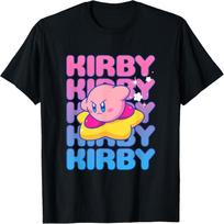 Kirby Nintendo Big Bubble Text Stack T-Shirt XXXL juoda