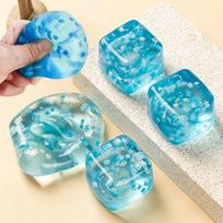 Squishy Snowflake Ice Cubes Slow Rising Sensory Fidget Toy Soft Ice Cubes Stress Relief Squeeze Toy Hand Exercise Calming Tool United States blue