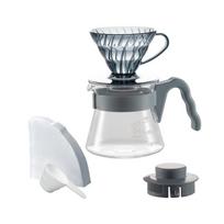HARIO V60 Color Brew VCSD-01-20CP-UG, Urban Gray, 1-2 Cups, Heatproof Glass Server, Recipe Book Included, Made in Japan white
