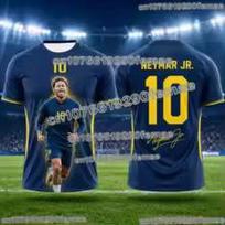 Trendy Neymar Soccer Jersey 3D Printed Breathable Summer Kids Sports Shirt For Fans Outdoor Football Practice And Daily Wear 140 brown
