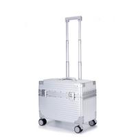 Aluminum Frame Spinner Carry-on Luggage white
