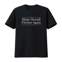 Make Orwell Fiction Again George 1984 Censorship T Shirt Vintage Top For Everyday Wear Fashion Casual Homme Versatile 4XL black
