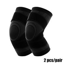 1 Pair Sports Men's Compression Knee Brace Elastic Support Pads Knee Pads Fitness Equipment Volleyball Basketball Cycling Squat L