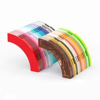 100pcs MOC 4x4 Curved Tile Round Corner Building Blocks Parts Compatible with Enlighten Bricks Toys 27507 Smooth Assembles Particles red