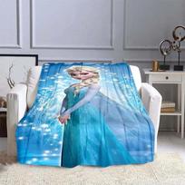Disney Frozen Elsa Princess Blanket for Sofa King Size Cute Soft Flannel Throw Fluffy Bed Blanket New Born Winter Blanket Gift 30x40in gray