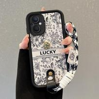 Floral Hand Strap Phone Case for OPPO Models: A58, A40, A96, A17K, A3 PRO, A80 A36-4G/A76-4G/A96-4G/Realme 9i-4G/K10-4G white
