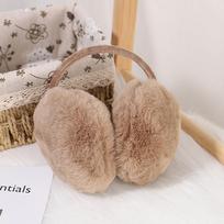 Nešiojamos Sulankstomos Žieminės Šiltos Ausinės Vientisos Spalvos Ausų Atvartai Apsauga nuo Šalčio Lauke Minkštas Pliušinis Ausų Šildytuvas beige