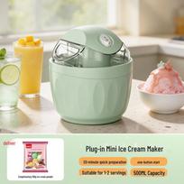 Automatic Mini Ice Cream Maker for Kids - DIY Homemade Treats at Home beige
