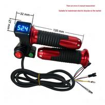 Blue Screen Electric Vehicle Throttle Grip with Voltage Display & Cruise Control black