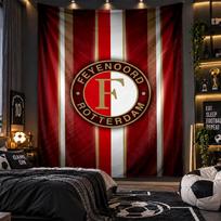 Sieninis gobelenas Feyenoord spaudinio audinys svetainei, miegamajam, namų dekoravimui 100cmx150cm brown