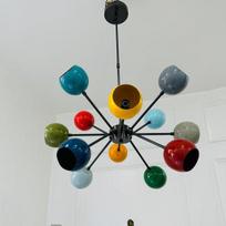Mid-Century Modern Brass Sputnik Chandelier 12 Light Multi Color Room Decor, Home Decor, Office Decor black