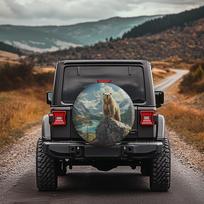 Majestic Mountain Bear Spare Tire Cover Durable Polyester Vinyl Protector for SUV RV 14inch gray