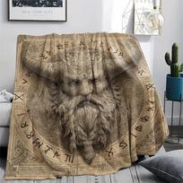 Vikingų kario rašto flanelinis pledas, aukštos kokybės, patogus visais metų laikais, namų dekoras, šiluma ir komfortas, puikiai tinka dovanoms. 80cm x 120cm black