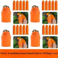4 Set Farm vegetable quick picking finger protection cover with blade thumb cover, home kitchen garlic peeler and vegetable selector Men' Style-4 Set oranžinė