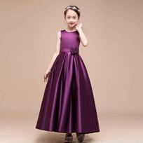 Girls Princess Formal Dress Flower Girl Piano Performance Dance Gown 160 violetinė