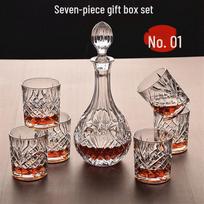 Handun Glass Wine Decanter & Glass Set white