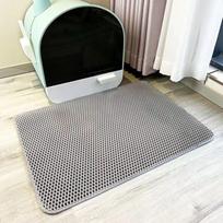 Extra Large Cat Litter Mat Heavy Duty Waterproof 2 Layer Non Slip Washable Pet Floor Protector Litter Box Sand Stopper 45x60cm pilka spalva