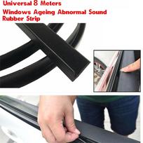 8M V Type Car Side Windows Edge Sealant Weatherstrip Sound Noise Sealing Strip black