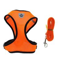 Pet chest strap vest type small and medium-sized dog Bichon Teddy walking dog rope anti-break free breathable mesh leash S [Recommended 3-3kg] orange