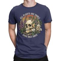 All Plants Are Edible Some Only Once TShirts for Unisex Funny Dark Botanical Cotton Tees Crew Neck Short Sleeve T Shirt Clothing 4XL beige