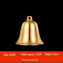 Round Copper Bell Feng Shui Wind Chime with Brass Pendant beige