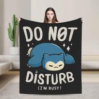 Snorlax Daugiau miego, prašau Super šilta antklodė Dekoratyvinis pliušinis pledas Grafinis lauko flanelinis patalynė Sofos lovos užvalkalas 50x60in