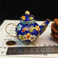 Antique Cloisonne Teapot Ornament Handmade Enamel Copper Wire Craft Beijing Style Home Decor