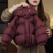 Mergaitei Striukė Žieminė Vienspalvė Stora Šilta Su Gobtuvu Užtrauktuku Parka Berniukams Pūkiniai Viršutiniai Drabužiai 140cm raudona