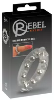 Rebel Cock Ring With Metal Ball Silicone Stretchy 2.9 cm Transparent