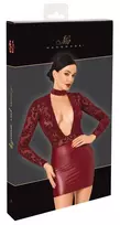 Noir Handmade Dress Red S - Powerwetlook & Velvet Flock, Choker Included