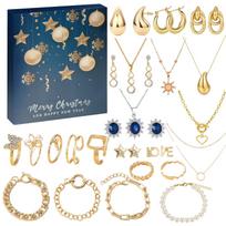 Christmas Hand- Calendar Gift Box Surprise Calendar Creative Christmas Jewelry beige